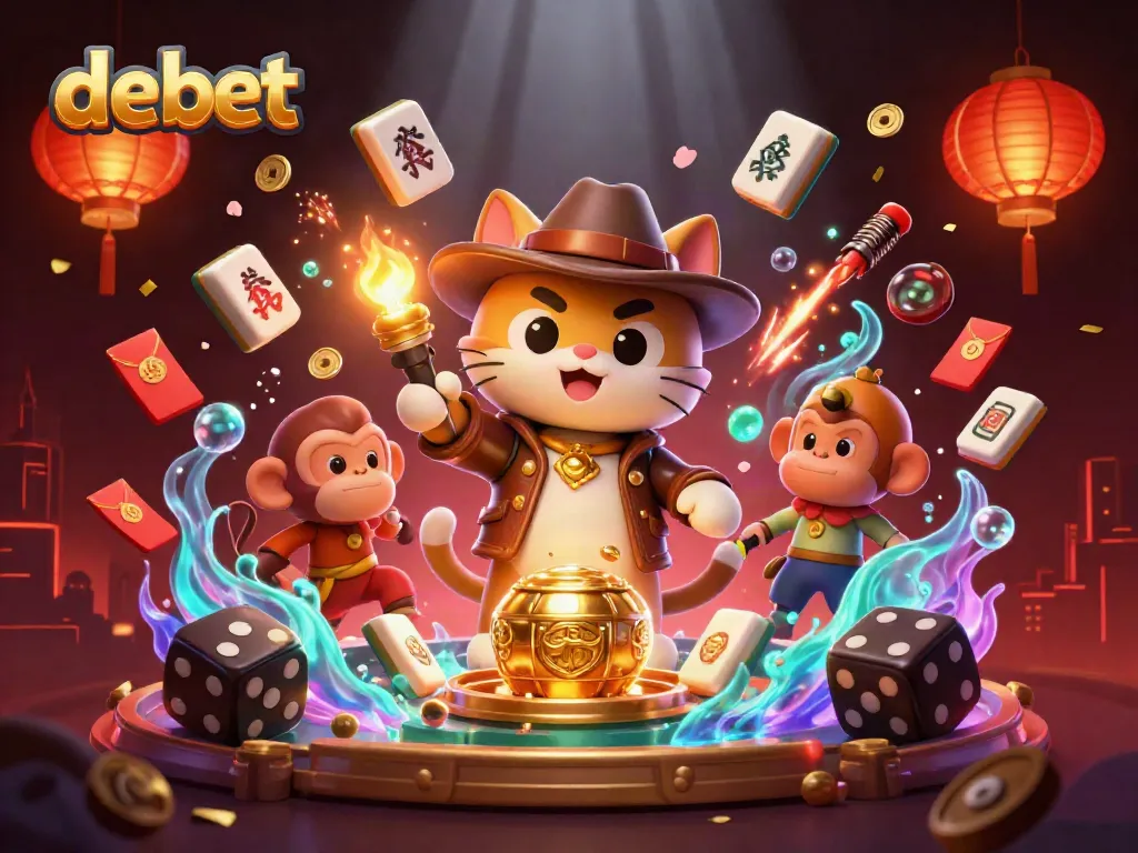 Explore winning strategies at debet with an illustrated scene of adventure, luck, and gambling