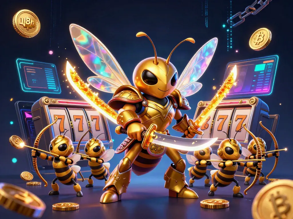 Experience thrilling gaming at LU88, where a vibrant samurai hornet and bee archers lead in an action-packed casino scene.