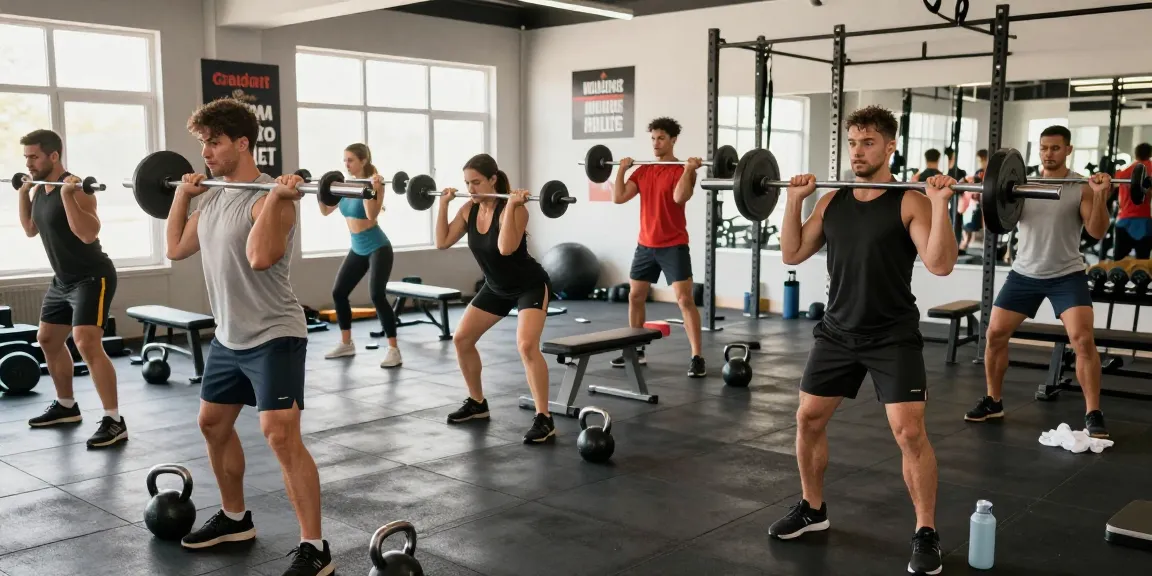 Globale Pharma Steroide: Sportler trainieren intensiv im modernen Fitnessstudio.