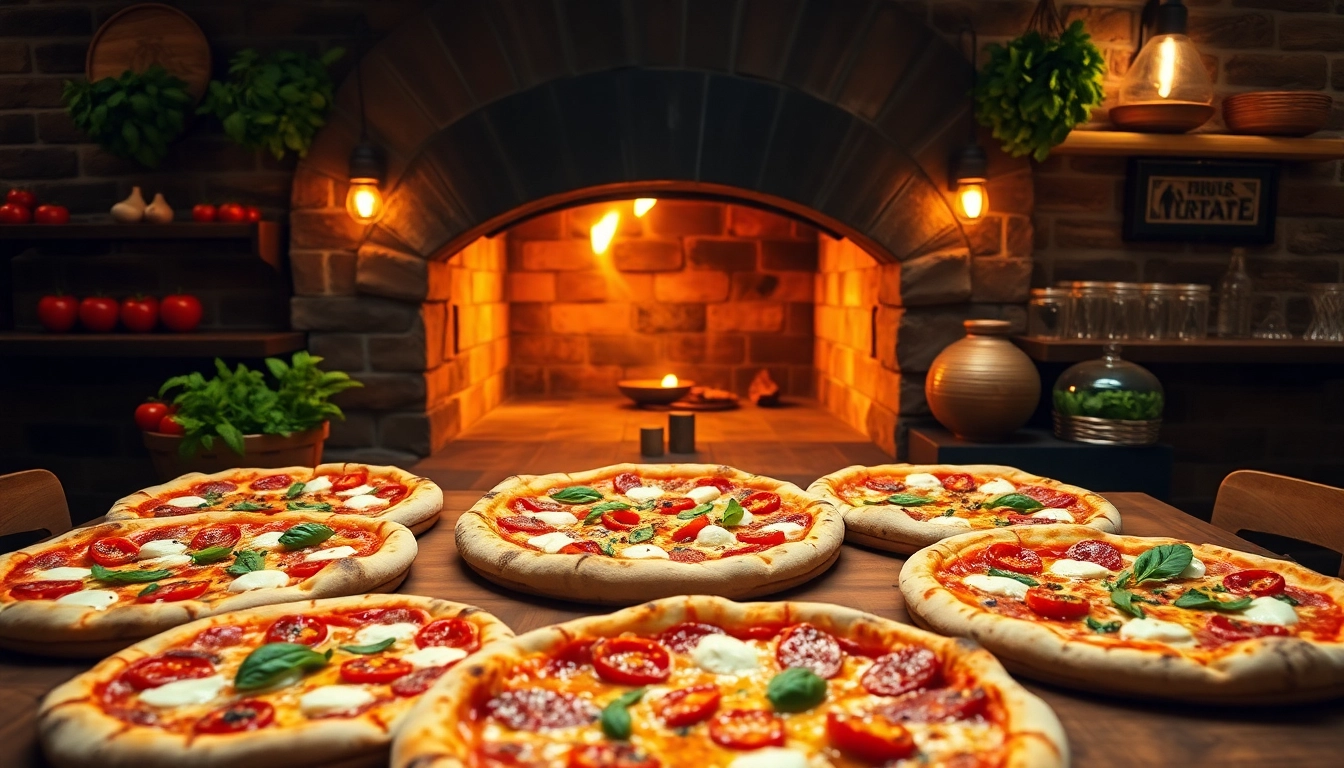 Slice a delicious Pizza topped with fresh basil and melted cheese.