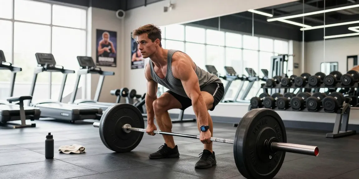 Bodybuilder im Steroid Shop Deutschland beim Deadlift-Training im modernen Fitnessstudio.