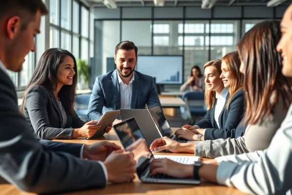 Headhunter IT assists in the recruitment process through collaborative office discussions.