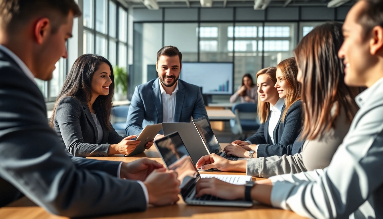 Headhunter IT assists in the recruitment process through collaborative office discussions.