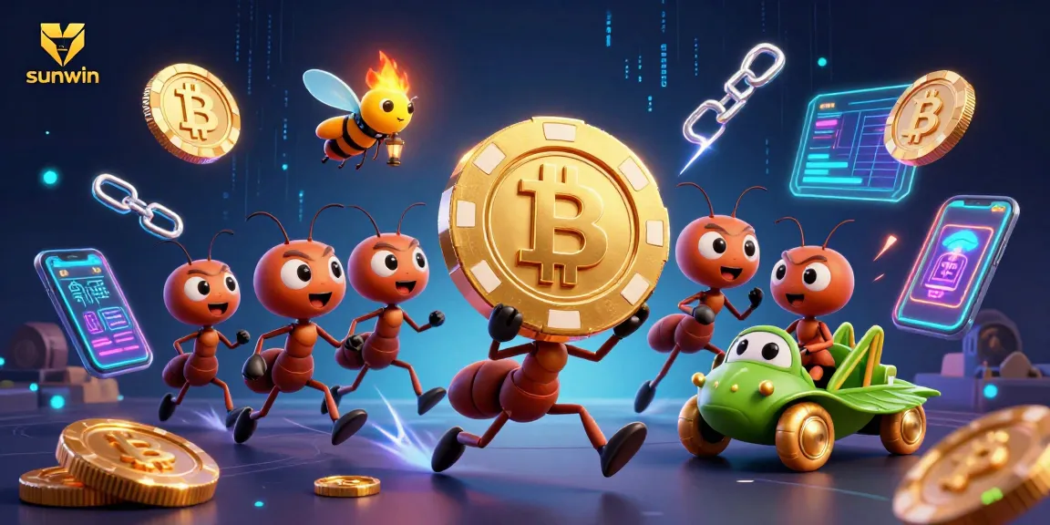 Win big with sunwin as ants steal a giant poker chip during an epic heist!